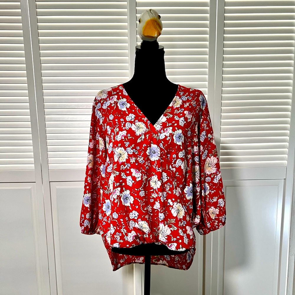 West Kei red floral top